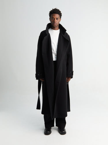 Lemaire - Wrap Coat in Black