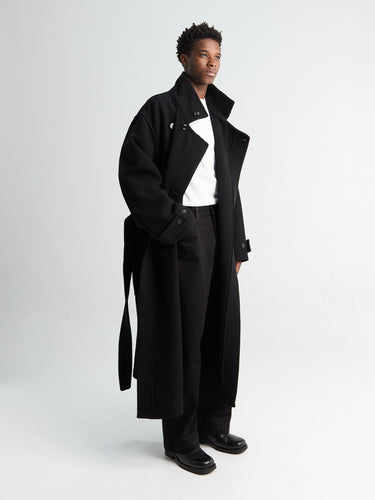 Lemaire - Wrap Coat in Black