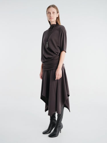 Lemaire - Twisted Dress in Licorice