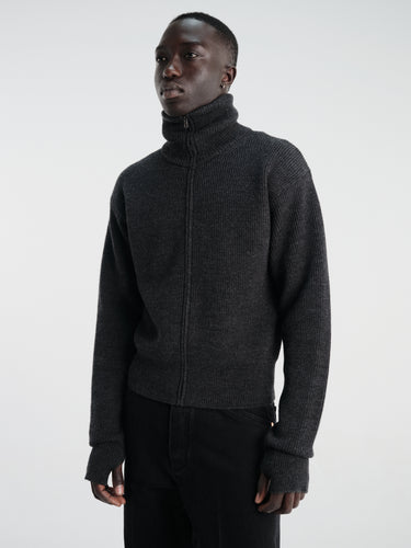 Lemaire - Zipped Cardigan in Ash Melange