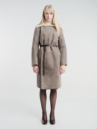Lemaire - Shearling Coat in Smog