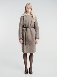Lemaire - Shearling Coat in Smog