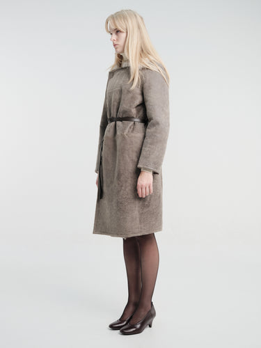 Lemaire - Shearling Coat in Smog