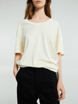 Lemaire - Rib T-Shirt in Light Cream