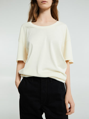 Lemaire - Rib T-Shirt in Light Cream