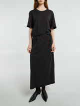 Lemaire - Belted Rib T-Shirt Dress in Squid Ink