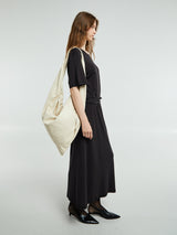 Lemaire - Belted Rib T-Shirt Dress in Squid Ink