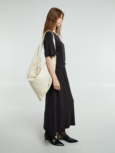 Lemaire - Belted Rib T-Shirt Dress in Squid Ink