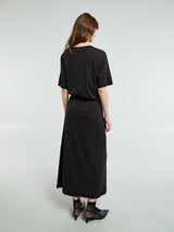Lemaire - Belted Rib T-Shirt Dress in Squid Ink
