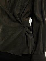Lemaire - Straight Collar Twisted Shirt in Dark Espresso