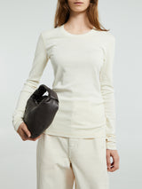 Lemaire - Rib Long Sleeve T-Shirt in Light Cream