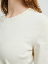 Lemaire - Rib Long Sleeve T-Shirt in Light Cream