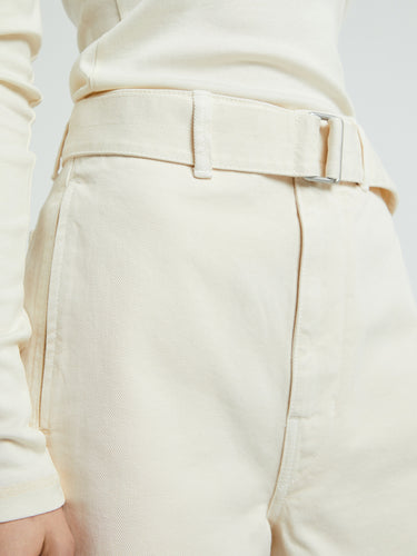 Lemaire - Twisted Belted Pants in Snowy Off-White