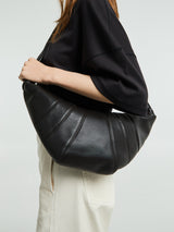 Lemaire - Pearls Medium Croissant Bag in Dark Chocolate