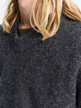 Lemaire - Boxy V Neck Sweater in Grape Melange