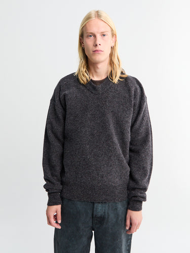 Lemaire - Boxy V Neck Sweater in Grape Melange