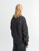 Lemaire - Boxy V Neck Sweater in Grape Melange