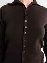 Lemaire - Buttoned Fitted Cardigan in Aubergine