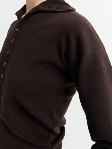 Lemaire - Buttoned Fitted Cardigan in Aubergine