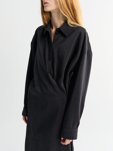 Lemaire - Straight Collar Twisted Dress in Black