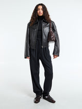 Lemaire - Boxy Leather Blouson in Moka