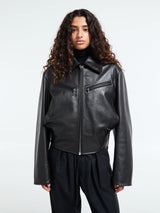 Lemaire - Boxy Leather Blouson in Moka