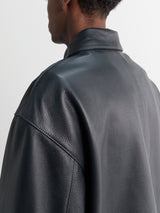 Lemaire - Leather Workwear Jacket in Asphalt