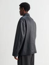 Lemaire - Leather Workwear Jacket in Asphalt