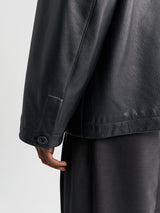 Lemaire - Leather Workwear Jacket in Asphalt