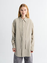 Lemaire - Long Shirt With Tie in Natural Clay