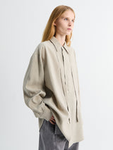 Lemaire - Long Shirt With Tie in Natural Clay