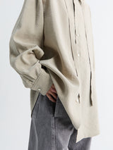 Lemaire - Long Shirt With Tie in Natural Clay