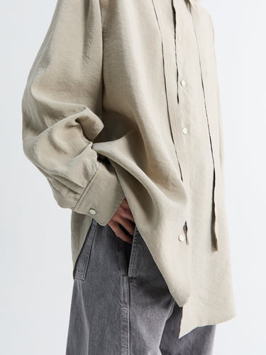Lemaire - Long Shirt With Tie in Natural Clay