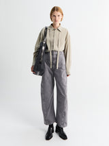 Lemaire - Long Shirt With Tie in Natural Clay