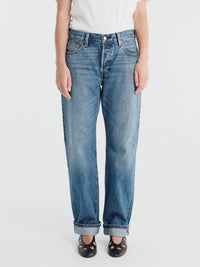 Levi's - 501 90s Jeans Work Yourself Selvedge in Medium Indigo Worn In