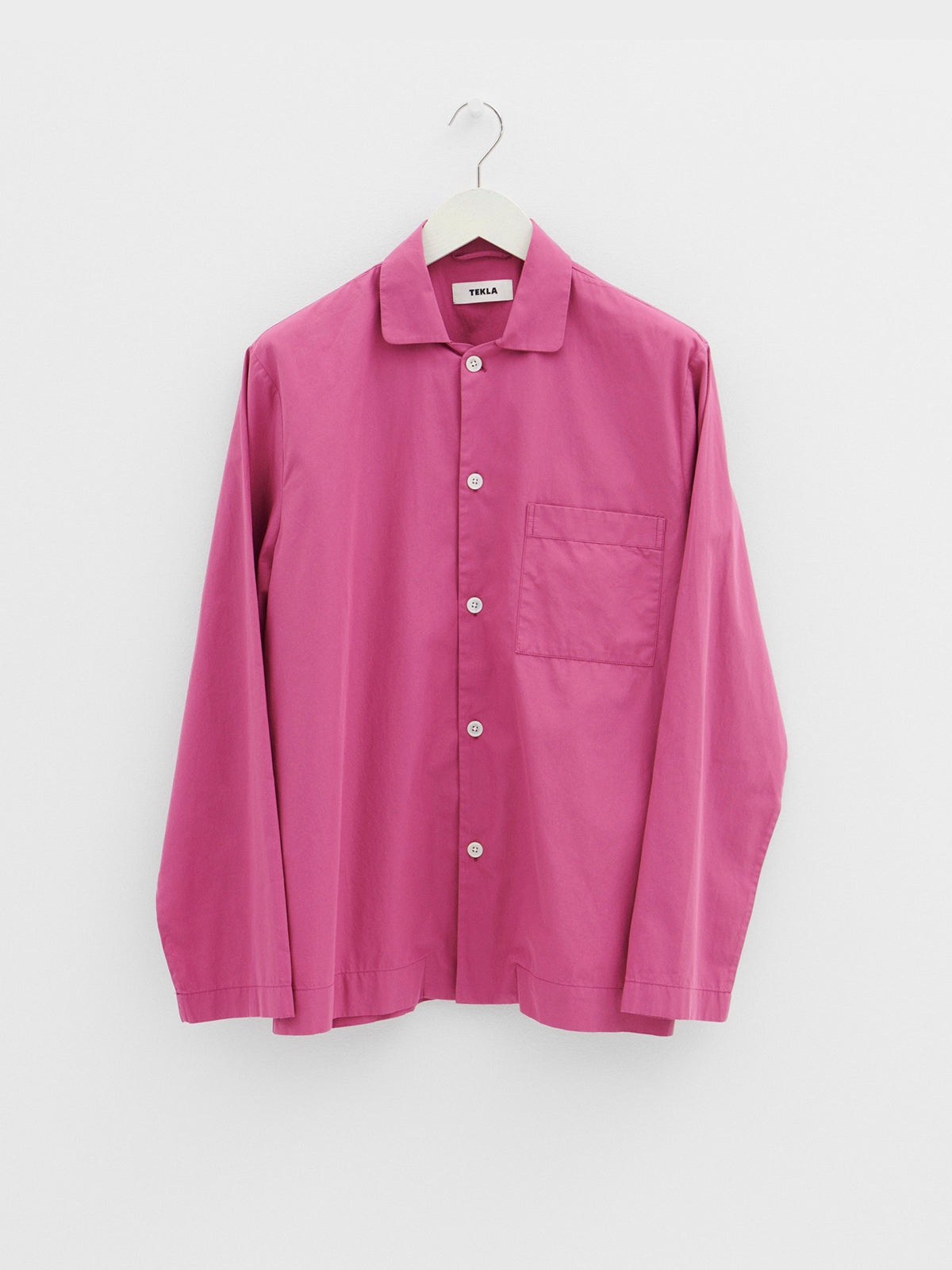 Tekla - Poplin Pyjamas Shirt in Lingonberry