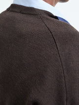 Lemaire - V-Neck Sweater in Dark Cacao