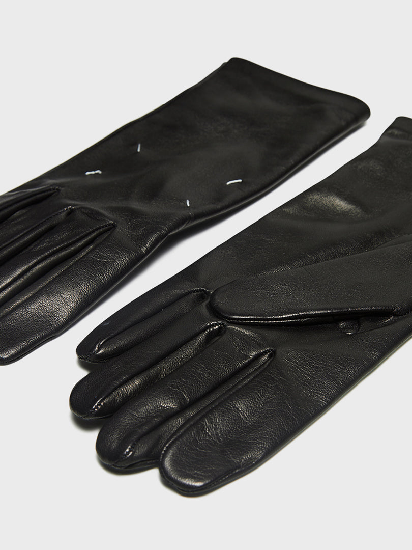 Four Stitches Gloves in Black