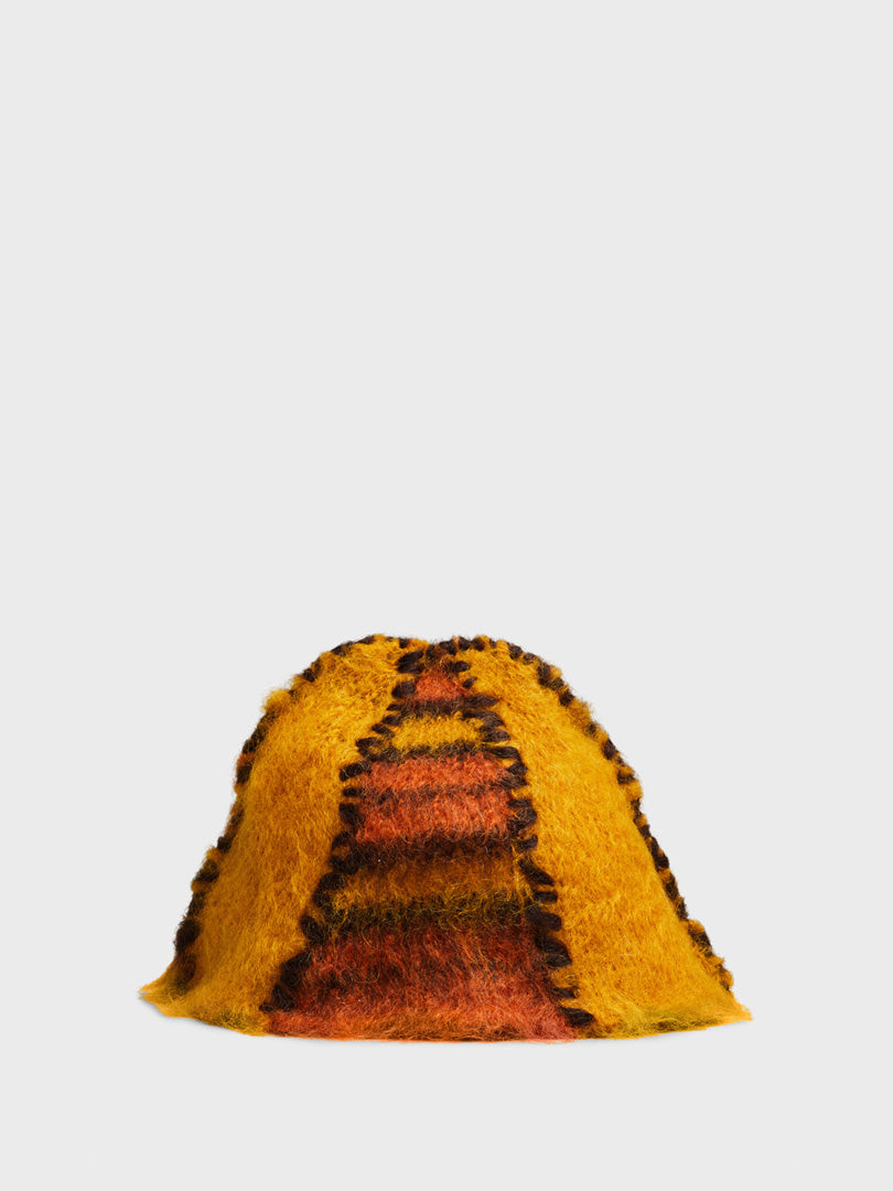 Marni - Knitted Hat in Orange, Yellow and Brown