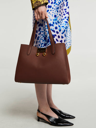 Marni - Small Trunkaroo Tote Bag in Wild Cherry