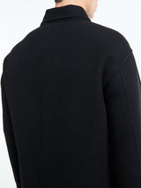 Meta Campania Collective - Julian Cuff Classic Unlined Boiled Wool Shirt Jacket in Black