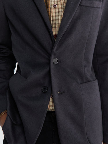 Meta Campania Collective - Udo Cuff Unlined Cashmere 2 Button Notch Lapel Jacket in Black