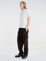 Meta Campania Collective - Ed Cotton Corduroy Drawstring Trousers in Dark Chocolate Brown