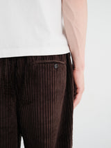 Meta Campania Collective - Ed Cotton Corduroy Drawstring Trousers in Dark Chocolate Brown