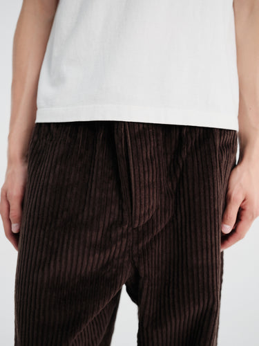 Meta Campania Collective - Ed Cotton Corduroy Drawstring Trousers in Dark Chocolate Brown