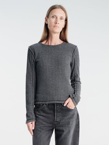 mfpen - Womens Longsleeved Rib Tee in Bouclé Rib