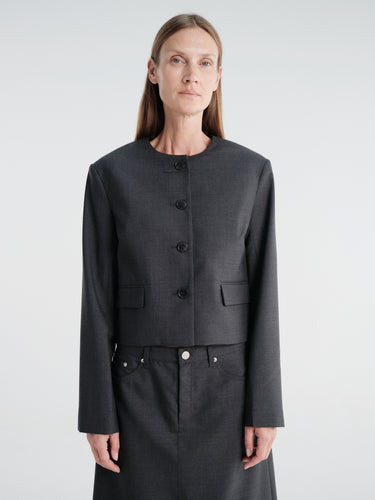 mfpen - Waitress Jacket in Dark Grey Dry Wool