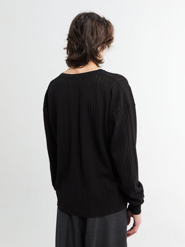 mfpen - Relaxed LS Tee in Black Lace Stripe