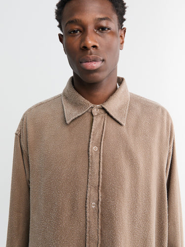 mfpen - Gambler Shirt in Dark Taupe Fuzz