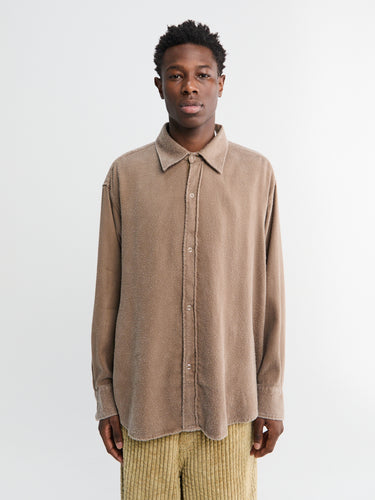 mfpen - Gambler Shirt in Dark Taupe Fuzz